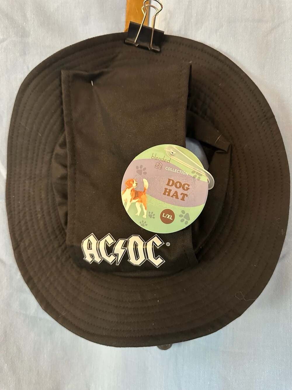 NWT - AC/DC Blended Collection Dog Hat Size L/XL Black Cotton Safari Boonie